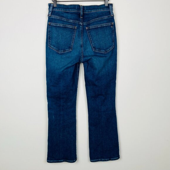 Madewell Mid-Rise Kickout Flare Jeans Crop Dark Medium Wash, Size 27 - Picture 4 of 12